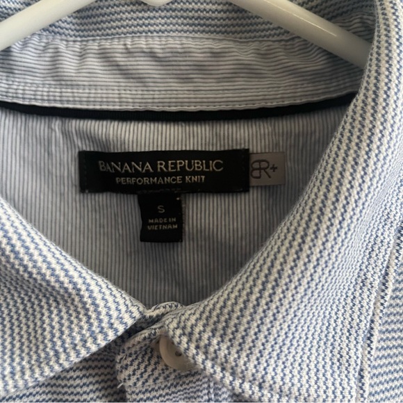 Banana Republic Blue Stripe Polo Small - Picture 3 of 4